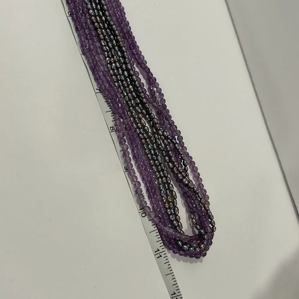 NWOT Joan Rivers Multi Layers Purple Necklace
